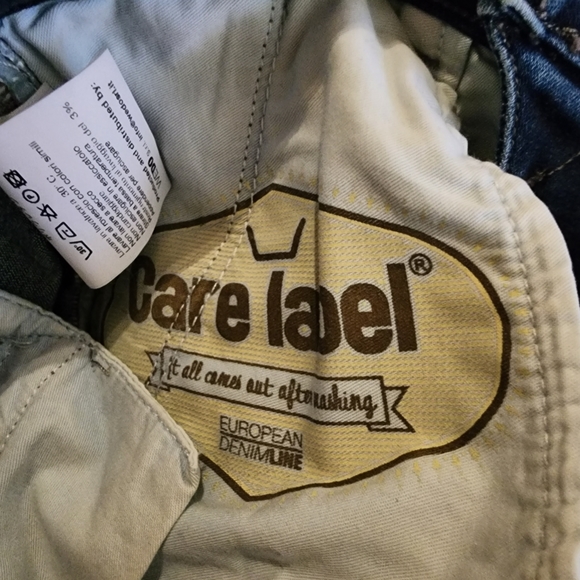 CARE LABEL jeans blue denim pants mid rise faded effect - Picture 12 of 13